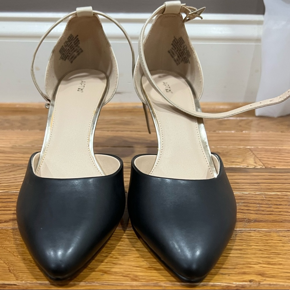 Black and beige kitten heels size 7.5